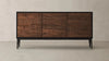 Linea Fluted Three Door Sideboard Metal Frame in a light room