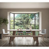 Linn Upholstered Oak Dining Chair Set in a dining room