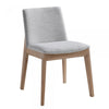 Linn Upholstered Oak Dining Chair Set three-quarter view