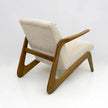 Lino Mid Century Boucle Lounge Chair angled side view