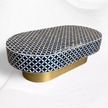 Lisa Mother of Pearl Inlay Oval Coffee Table Indigo