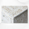 Close up look at the lvory mother of pearl lnlay chest of 7 drawers 3