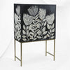 Artisan-made Lucas bone inlay black bar cabinet for modern homes