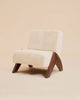 Lumen Walnut Finish Wooden Lounge Chair front angle