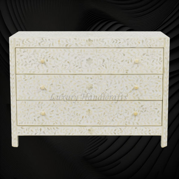 Bone Inlay Lexi Dresser White