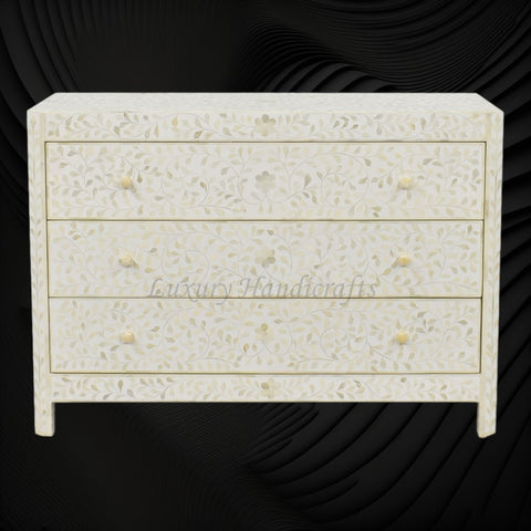 Bone Inlay Lexi Dresser White