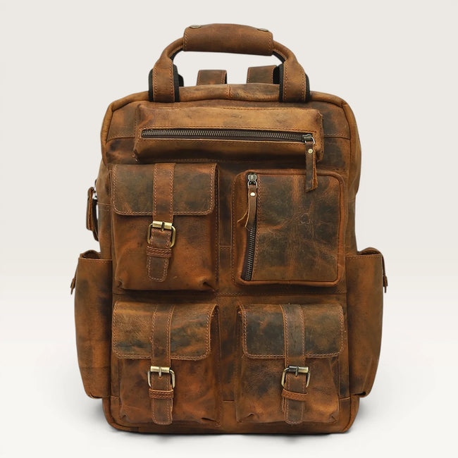 Michael Genuine Leather Backpack Unisex Multifunctional