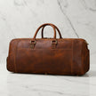 Miguel Genuine Leather Weekender Bag Brown