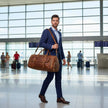 Miguel Genuine Leather Weekender Bag Brown