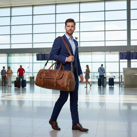 Miguel Genuine Leather Weekender Bag Brown