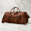 Miguel Genuine Leather Weekender Bag Brown