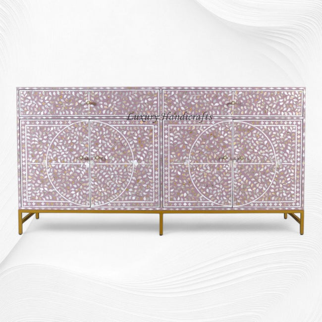 MOP Inlay Scroll Vine Buffet Grau