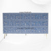 MOP Inlay Floral 9 Drawer Dresser Blue 1