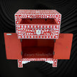 MOP Floral 1 Drawer 2 Door Bedside Table Red 4