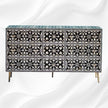 Bone Inlay Moroccan 9 Drawer Chest Black 5