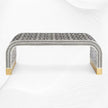 Moroccan Inlay Waterfall Coffee Table Black | Black And White Bone Inlay Coffee Table