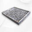 Plateau Design Croix Incrustation Nacre Gris
