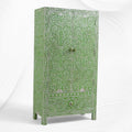 Mother of Pearl Inlay Armoire Floral Green 1