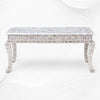 Mother of Pearl Inlay Floral Coffee Table White