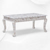 Mother of Pearl Inlay Floral Coffee Table White