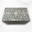 Mother of Pearl Inlay Jewelry Box Dark Grey