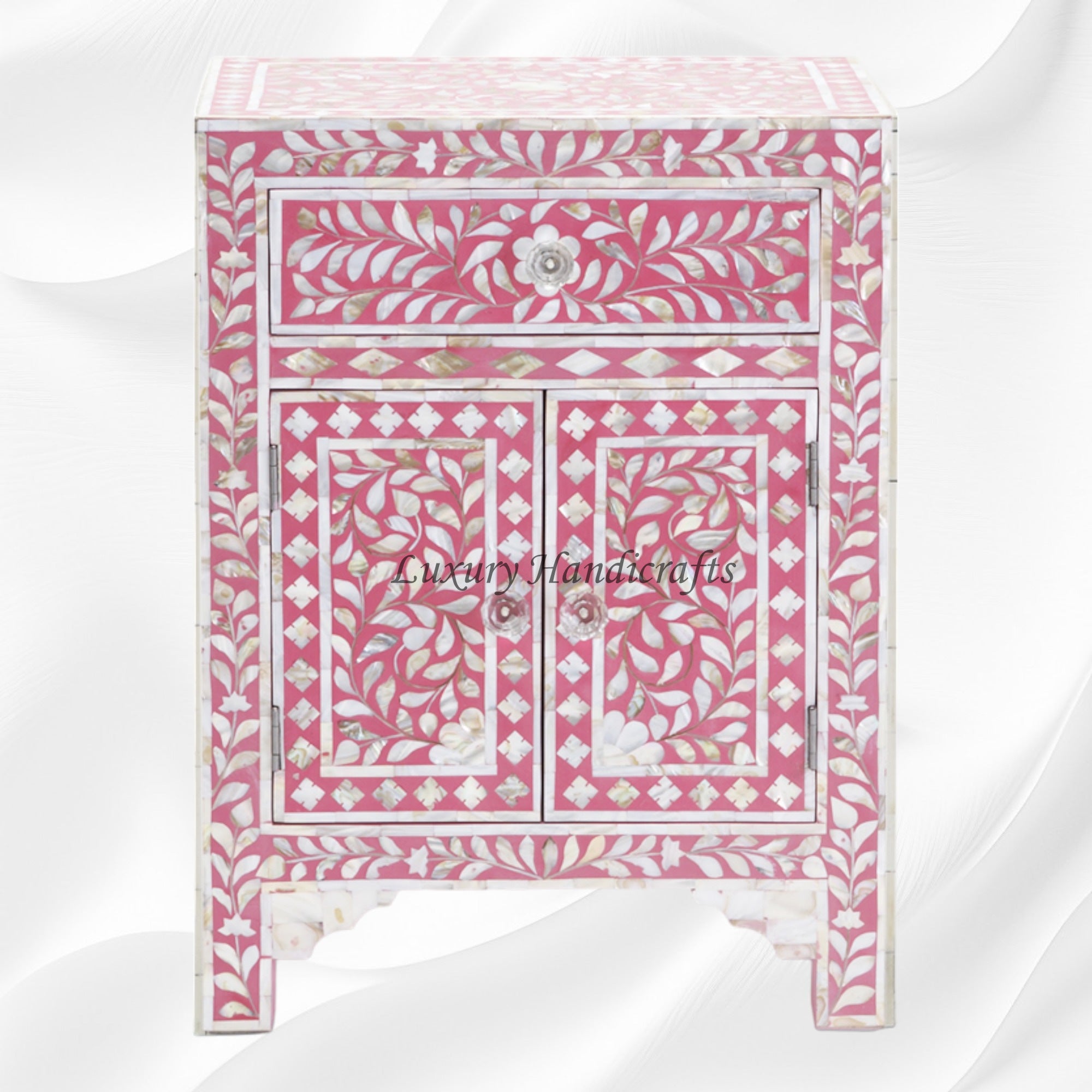 MOP 1 Drawer 2 Door Bedside Table Pink