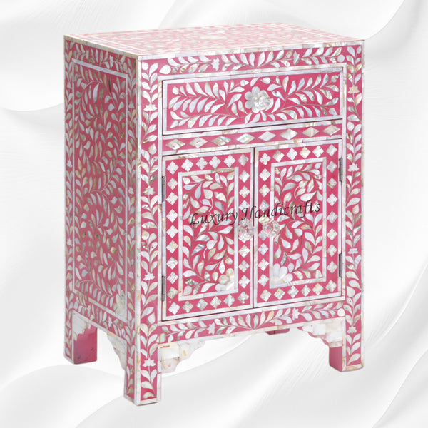 MOP 1 Drawer 2 Door Bedside Table Pink