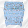 MOP Floral 1 Drawer 2 Door Bedside Table Turquoise 2