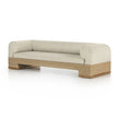 Nest Woven Base Upholstered Sofa angled view