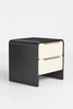 Noir Two Drawer Solid Wood Nightstand angled view