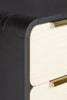 Noir Two Drawer Solid Wood Nightstand drawer and frame close-up