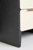 Noir Two Drawer Solid Wood Nightstand rounded frame edge detail