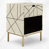 Nola Full Bone Inlay Bedside 1 Drawer | Luxury Bedside Table