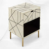 Nola Full Bone Inlay Bedside 1 Drawer | Luxury Bedside Table
