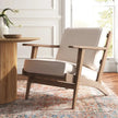 Oaken Plank Arm Upholstered Lounge Chair in a living room