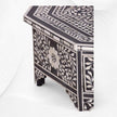 Octagonal Bone Inlay Floral Coffee Table Black With Drawer