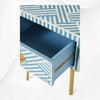 Optical Bone Inlay 1 Drawer Bedside Sky Blue