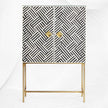 Optical Inlay Bar Cabinet Black