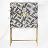 Optical Inlay Bar Cabinet Black