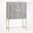 Optical Inlay Bar Cabinet Black