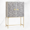 Optical Inlay Bar Cabinet Black
