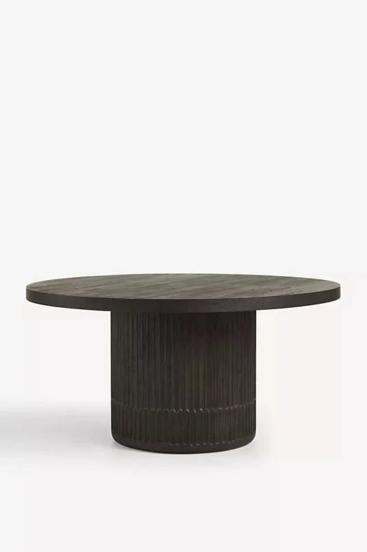 Orbit Fluted Pedestal Round Dining Table on a white background