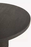 Orbit Fluted Pedestal Round Dining Table edge of the black top