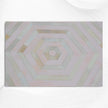 Plateau d'incrustation d'os à rayures forme hexagonale rose pâle