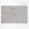 Plateau d'incrustation d'os à rayures forme hexagonale rose pâle