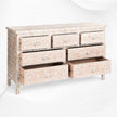 Commode 7 Tiroirs Incrustation De Nacre Rose Pâle