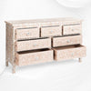 Commode 7 Tiroirs Incrustation De Nacre Rose Pâle