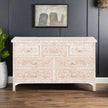 Commode 7 Tiroirs Incrustation De Nacre Rose Pâle