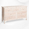 Commode 7 Tiroirs Incrustation De Nacre Rose Pâle