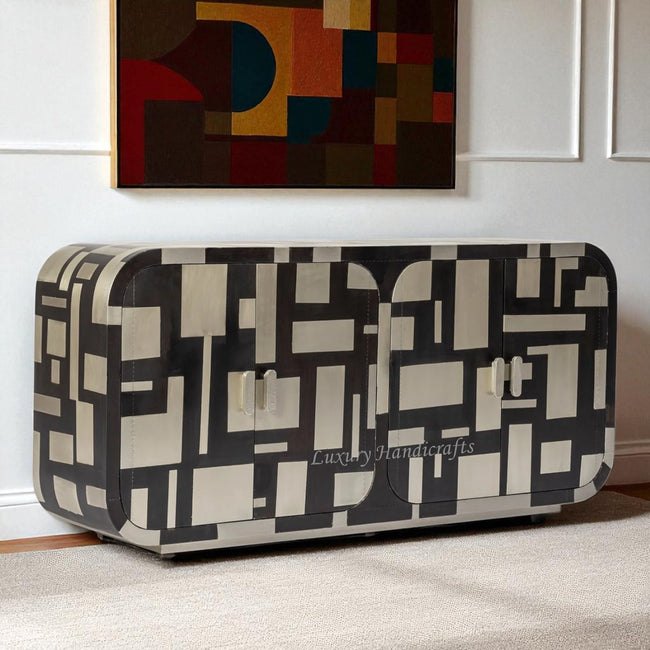 Patch Sideboard Black and White Metal